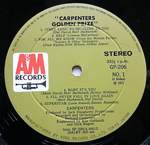 Carpenters - Golden Prize (LP, Comp, Gat)