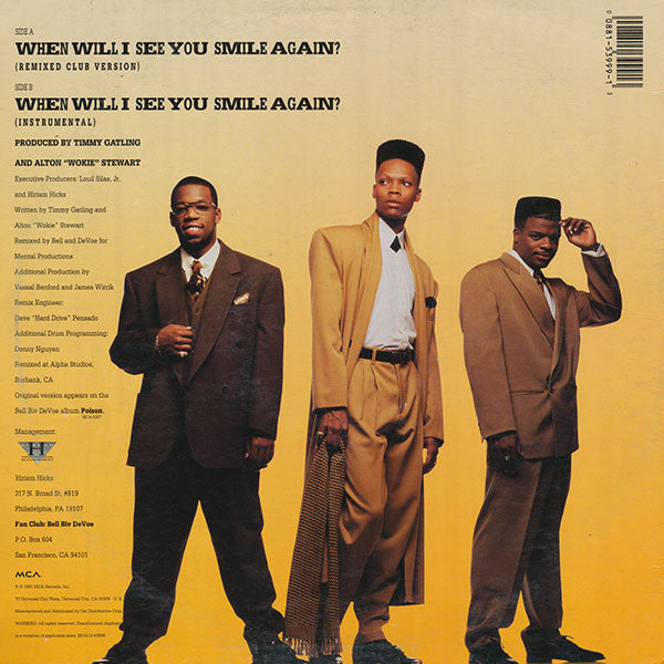 Bell Biv Devoe - When Will I See You Smile Again? (12"", Single)