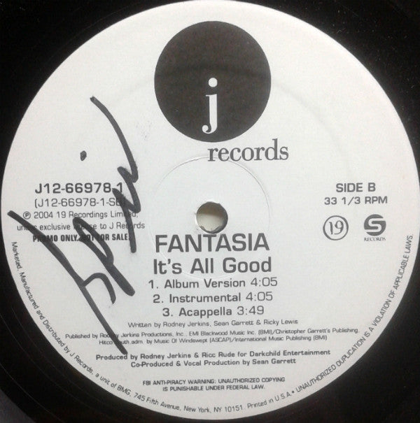 Fantasia (4) - Truth Is / It's All Good (12"", Promo)