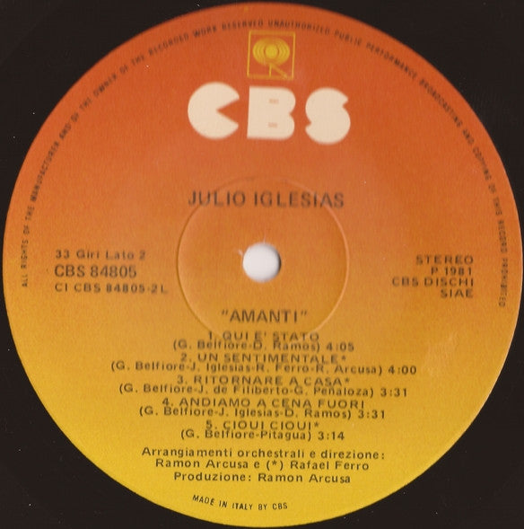 Julio Iglesias - Amanti (LP, Album)