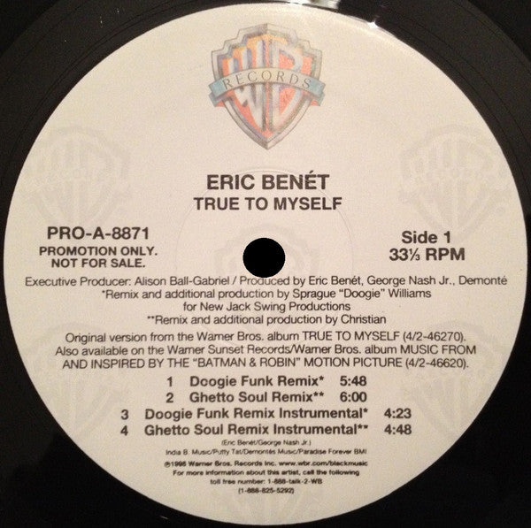 Eric Benét - True To Myself (12"", Promo)