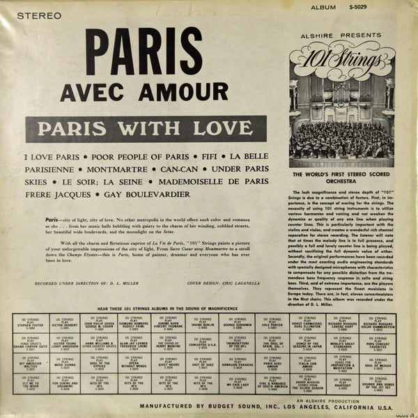 101 Strings - Paris - Avec Amour (LP, Album, RE)