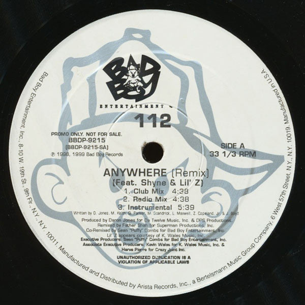 112 Featuring Shyne & Lil' Z* - Anywhere (Remix) (12"", Promo)