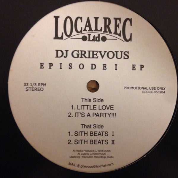 DJ Grievous - Episode I E.P (12"", Promo)