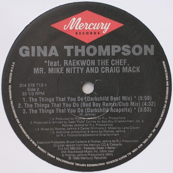 Gina Thompson - The Things That You Do (Darkchild Remix)(12", Single)