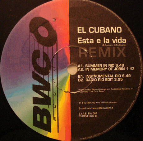 El Cubano - Esta E La Vida REMIX (12")