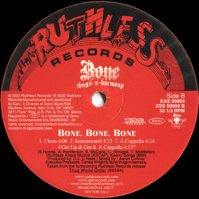 Bone Thugs-N-Harmony - Get Up & Get It / Bone, Bone, Bone(12", Promo)