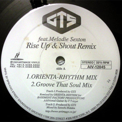 GTS feat. Melodie Sexton - Rise Up & Shout Remix (12"")