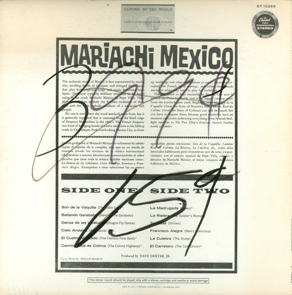 Mariachi Mexico* - Swinging South Of The Border Pops Actually Recorded In Mexico (LP, Comp)