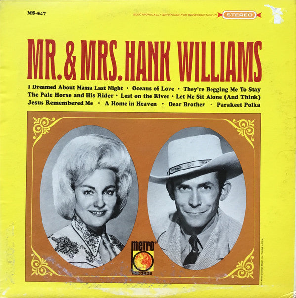 Mr. & Mrs. Hank Williams* - Mr. & Mrs. Hank Williams (LP, Comp)