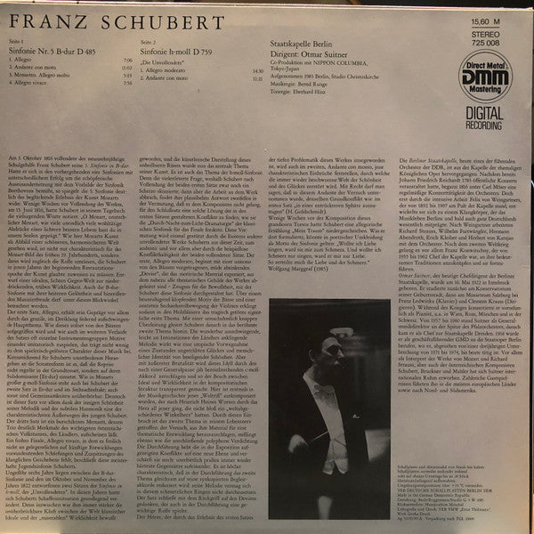 Franz Schubert - Sinfonie Nr. 5 B-dur D 485 / Sinfonie H-moll D 759...