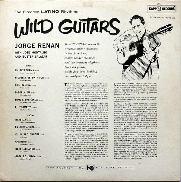 Jorge Renan, Jose Montalbo, Buster Salazar - Wild Guitars (LP, Album)