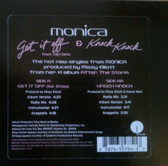 Monica Featuring Dirtbag - Get It Off / Knock Knock (12")