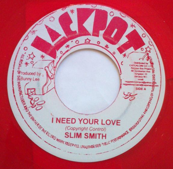 Slim Smith - I Need Your Love / You've Got What It Takes(7", RE, red)