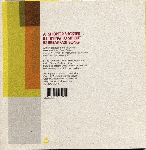 Field Music - Shorter Shorter (7"", Single)
