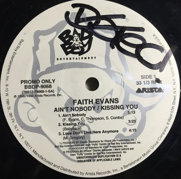 Faith Evans - Ain't Nobody / Kissing You (12"", Promo)