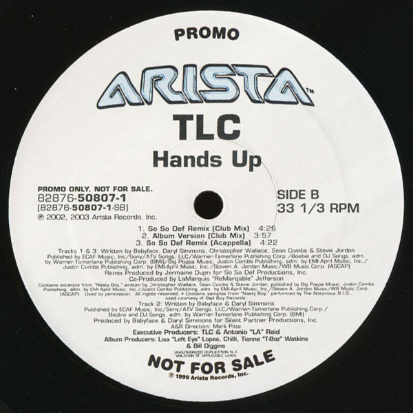 TLC - Hands Up (12"", Promo)