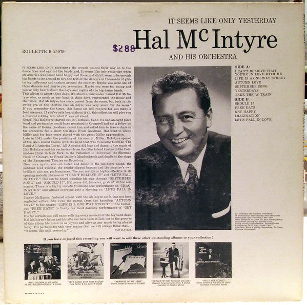 Hal McIntyre And His Orchestra - It Seems Like Only Yesterday(LP, A...