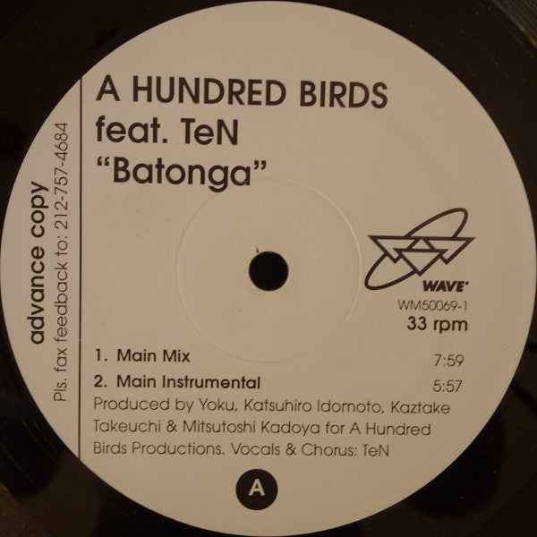 A Hundred Birds Feat. TeN (2) - Batonga (12", Promo)