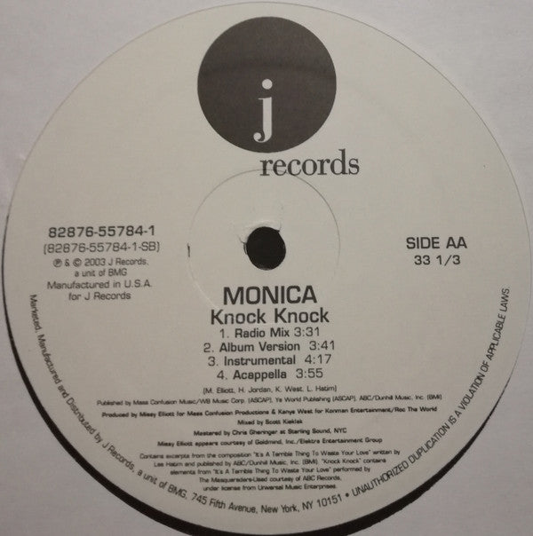 Monica Featuring Dirtbag - Get It Off / Knock Knock (12")