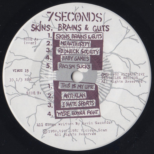 7 Seconds - Skins, Brains & Guts (7"", EP, RE, Unofficial)