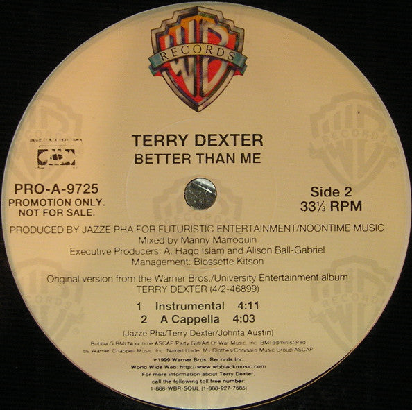 Terry Dexter - Better Than Me (12"", Promo)