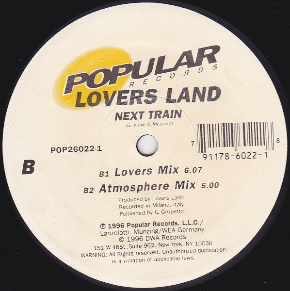 Lovers Land* - Next Train (12")