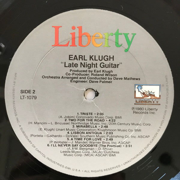 Earl Klugh - Late Night Guitar (LP, Album)