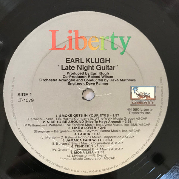 Earl Klugh - Late Night Guitar (LP, Album)