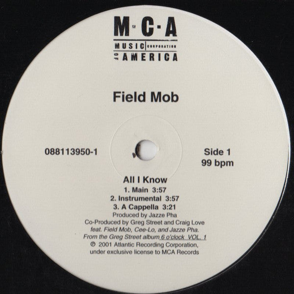 Field Mob - All I Know / Sick Of Being Lonely (Jazze Pha Remix) / C...