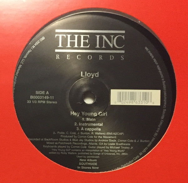 Lloyd - Hey Young Girl / Southside (12"")