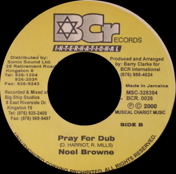 Glen Washington / Noel Browne - I Pray For You / Pray For Dub (7"")