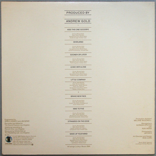 Andrew Gold - Whirlwind (LP, Album, Promo, SP )