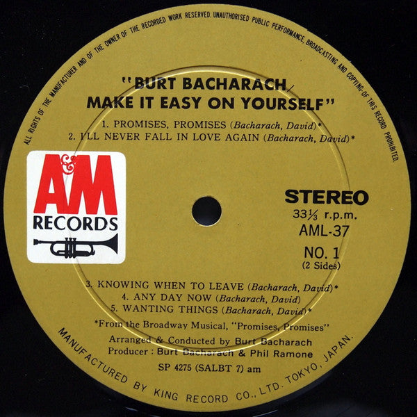 Burt Bacharach - Make It Easy On Yourself (LP, Album)