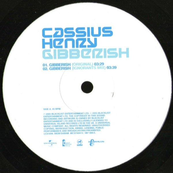 Cassius Henry - Gibberish (12"")