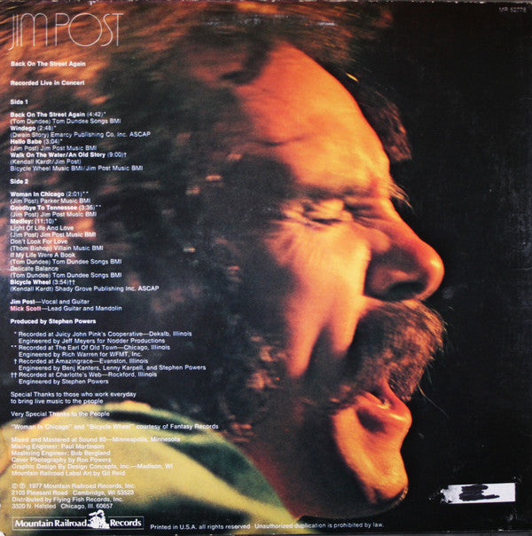 Jim Post - Back On The Street Again (LP, Album)