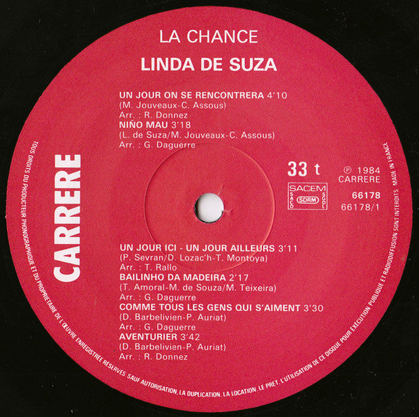 Linda De Suza - La Chance (LP, Album)