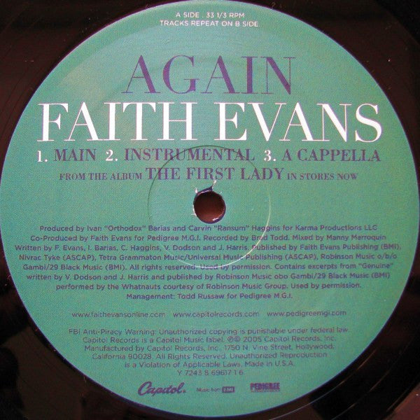 Faith Evans - Again (12"")