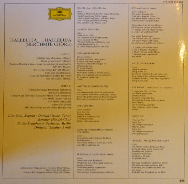 Berliner Händel-Chor - Halleluja... Halleluja (Berühmte Chöre)(LP)