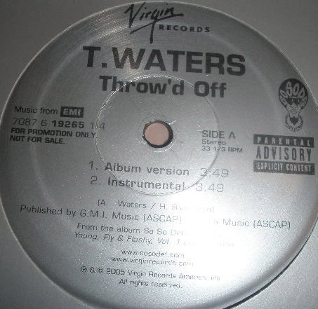 T. Waters - Throw'd Off (12", Promo)