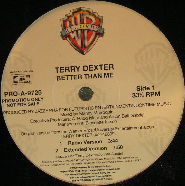 Terry Dexter - Better Than Me (12"", Promo)