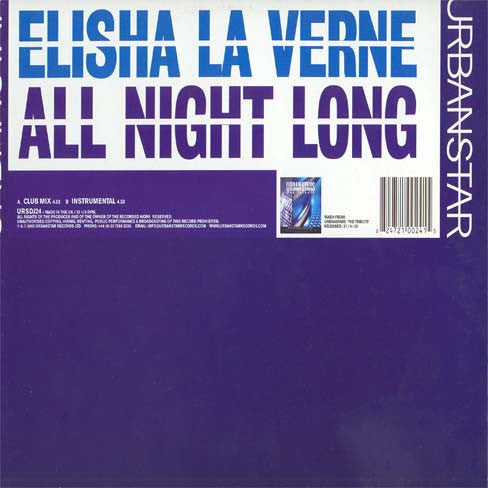 Elisha La Verne* - All Night Long (12"")