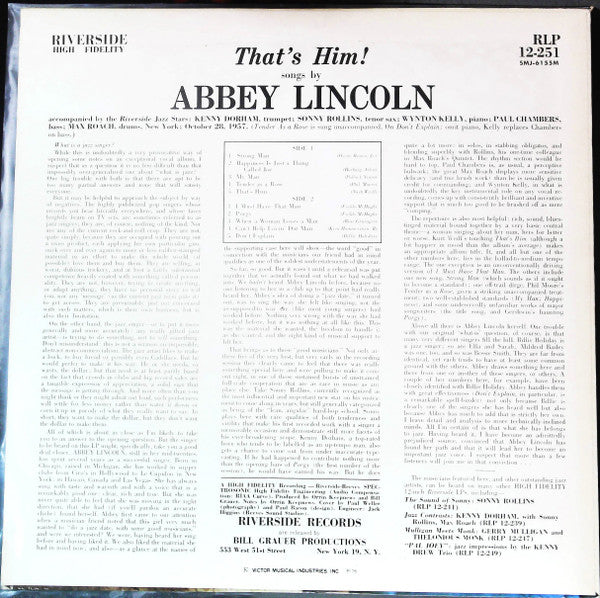Abbey Lincoln - That's Him!(LP, Album, Mono)