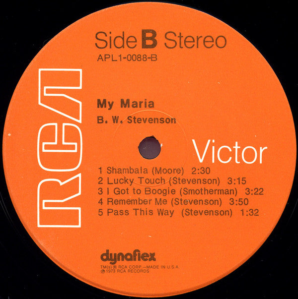 B. W. Stevenson* - My Maria (LP, Album, Ind)