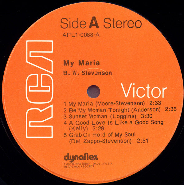 B. W. Stevenson* - My Maria (LP, Album, Ind)