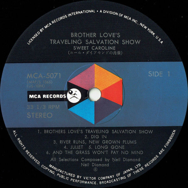 Neil Diamond - Brother Love's Traveling Salvation Show / Sweet Caroline (LP, Album, RE)
