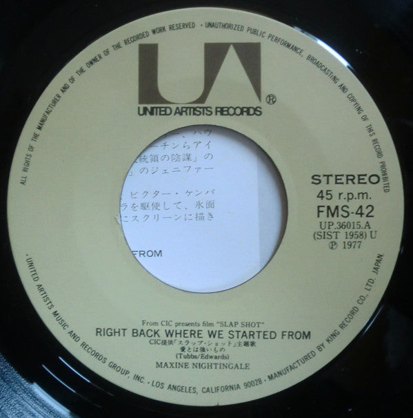 Maxine Nightingale - Right Back Where We Started From (7"", Single)