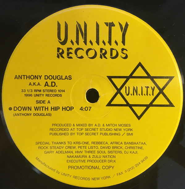 A.D. (5) - Down With Hip Hop (12"", Promo)