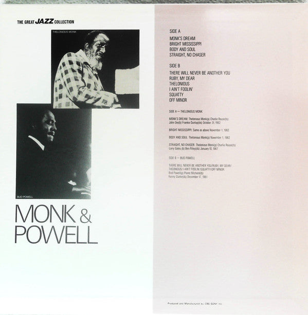 Thelonious Monk / Bud Powell - Monk & Powell (LP, Comp, Promo)