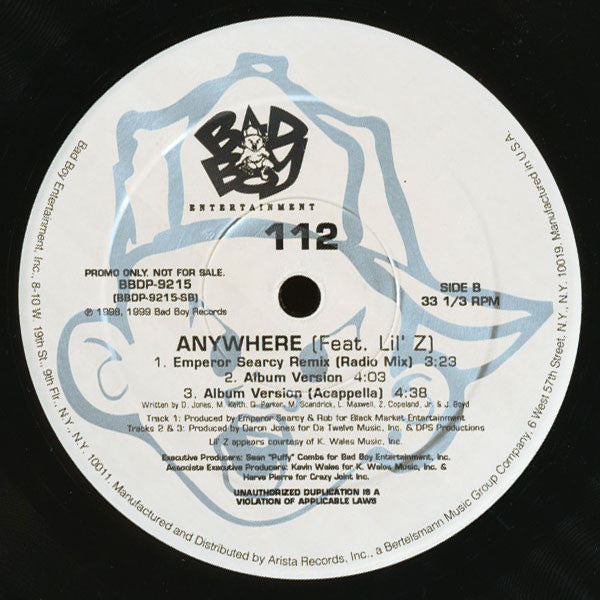 112 Featuring Shyne & Lil' Z* - Anywhere (Remix) (12"", Promo)